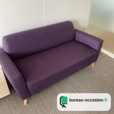 Canapé d'accueil d'occasion 2 places en tissu violet