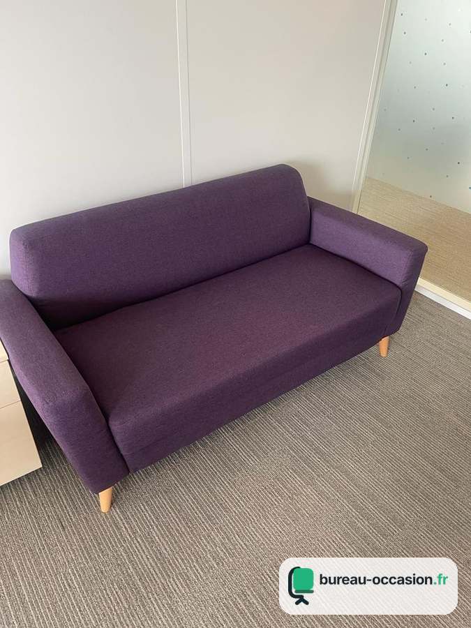 Canapé d'accueil d'occasion 2 places en tissu violet