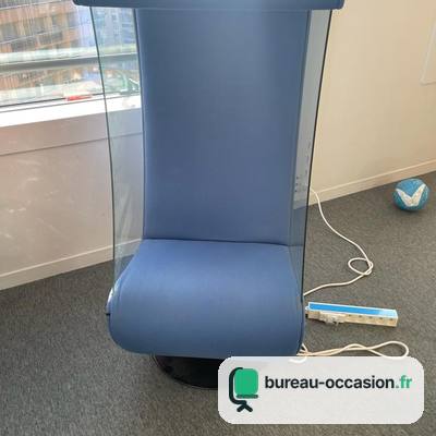 Fauteuil acoustique d'occasion bleu à parois vitrées