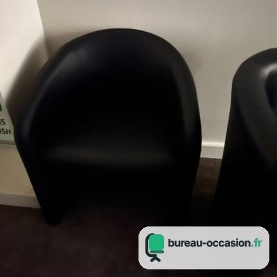 Fauteuil d'attente d'occasion : cabriolet en simili cuir noir