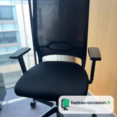 Fauteuil ergonomique d'occasion à dossier résille haut, noir