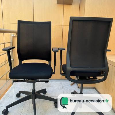 Fauteuil ergonomique d'occasion : filet noir tendu sur cadre