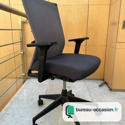 Haworth d'occasion : fauteuil dossier haut résille grise, lombaire