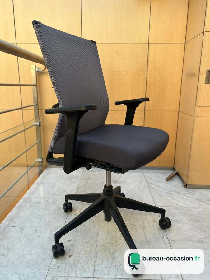 Haworth d'occasion : fauteuil dossier haut résille grise, lombaire