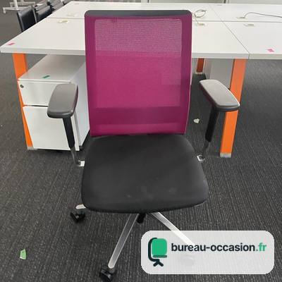 Siège ergonomique d'occasion : résille fuchsia, anis ou orange