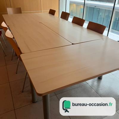 Table de réunion modulable d'occasion : bois, 10 à 12 personnes