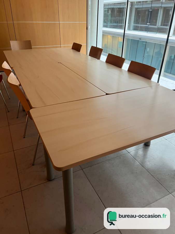 Table de réunion modulable d'occasion : bois, 10 à 12 personnes