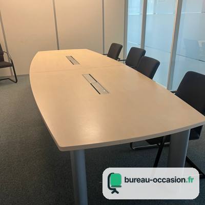 Table de réunion tonneau d'occasion ton érable, trappes, 8 places