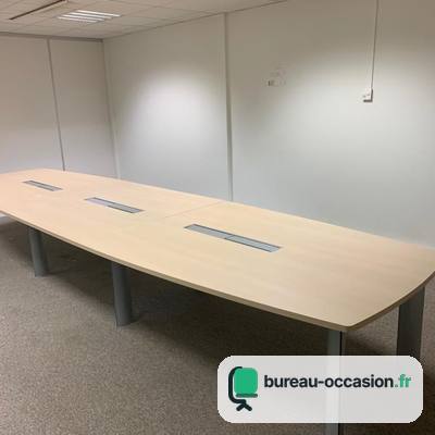 Table modulaire d'occasion érable en tonneau : 12 à 14 places